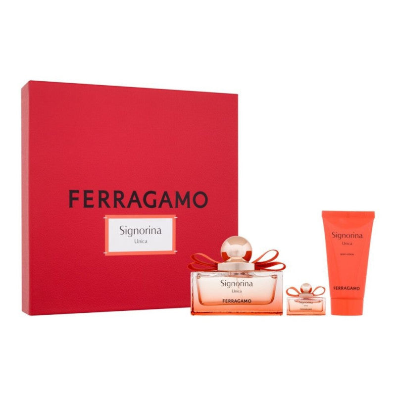 Ferragamo Signorina Unica gift set with perfume, miniature and body lotion